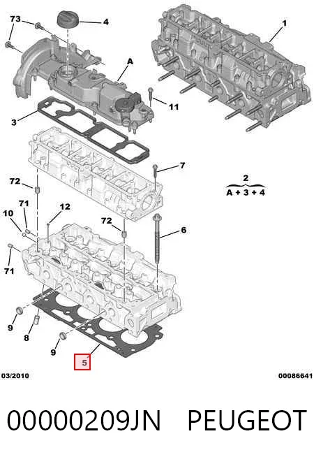 Uszczelka głowicy cylindrów 00000209JN Peugeot/Citroen