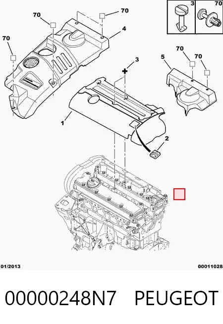Pokrywa silnika dekoracyjna 00000248N7 Peugeot/Citroen