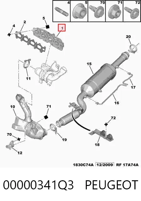 Kolektor wydechowy 00000341Q3 Peugeot/Citroen