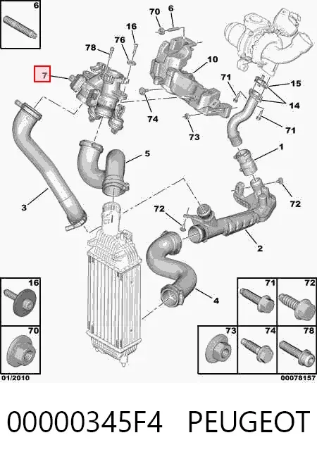Przepustnica, komplet 00000345F4 Peugeot/Citroen
