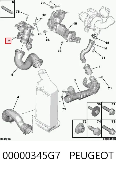 Przepustnica, komplet 00000345G7 Peugeot/Citroen