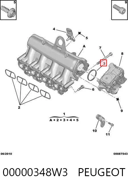 Uszczelka przepustnicy 00000348W3 Peugeot/Citroen