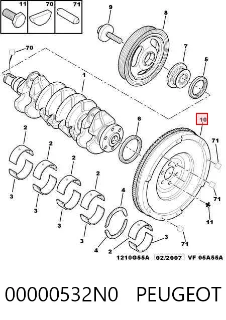 Koło zamachowe silnika 00000532N0 Peugeot/Citroen