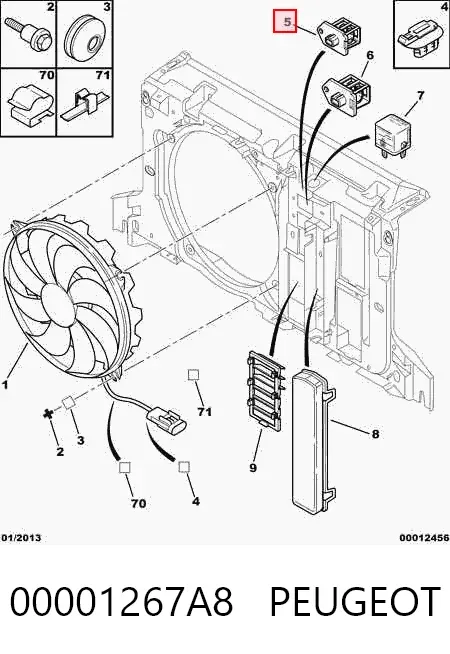Regulator obrotów wentylatora (sterownik) 00001267A8 Peugeot/Citroen