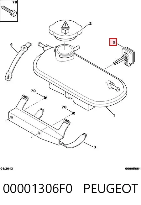 Czujnik poziomu płynu chłodzącego w zbiorniku 00001306F0 Peugeot/Citroen