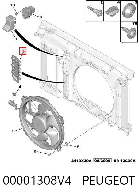 Osłona chłodnicy kompletna (panel mocowania reflektorów) 00001308V4 Peugeot/Citroen