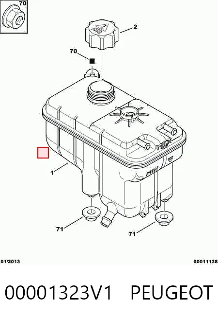 Zbiorniczek wyrównawczy układu chłodzenia 00001323V1 Peugeot/Citroen
