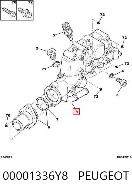 Obudowa termostatu 00001336Y8 Peugeot/Citroen