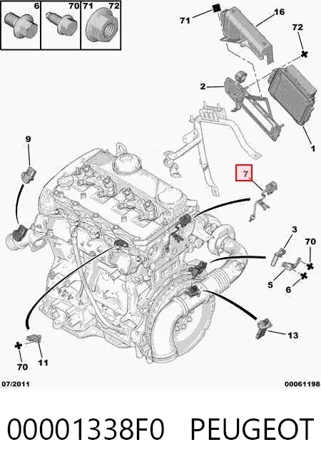 Czujnik temperatury płynu chłodzącego 00001338F0 Peugeot/Citroen