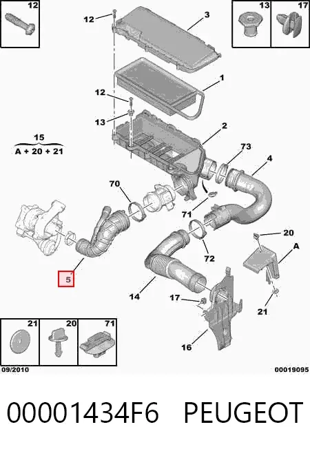 Króciec powietrza, przepływomierz 00001434F6 Peugeot/Citroen