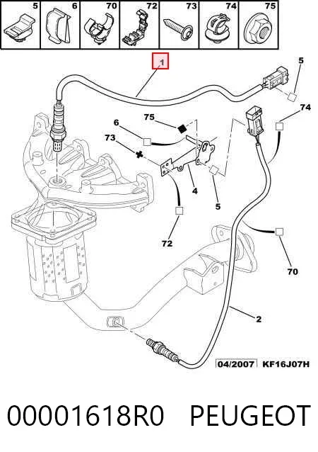 Sonda lambda czujnik tlenu przed katalizatorem 00001618R0 Peugeot/Citroen