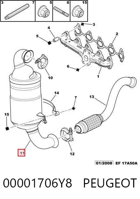 Konwerter-katalizator 00001706Y8 Peugeot/Citroen