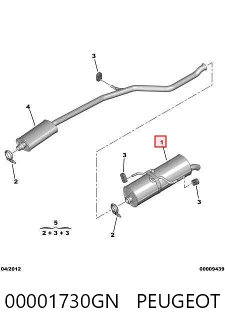 Tłumik, tylna część 00001730GN Peugeot/Citroen