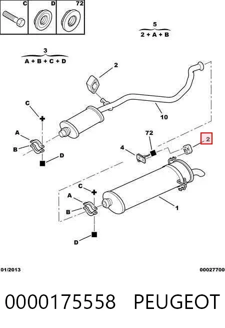 Poduszka mocowania tłumika 0000175558 Peugeot/Citroen