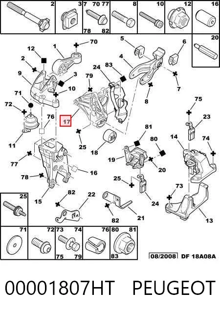 Poduszka (podpora) silnika tylna (silentblock) 00001807HT Peugeot/Citroen