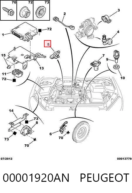 Czujnik ciśnienia w kolektorze ssącym, MAP 00001920AN Peugeot/Citroen