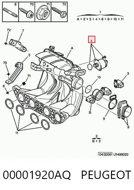 Regulator biegu jałowego 00001920AQ Peugeot/Citroen