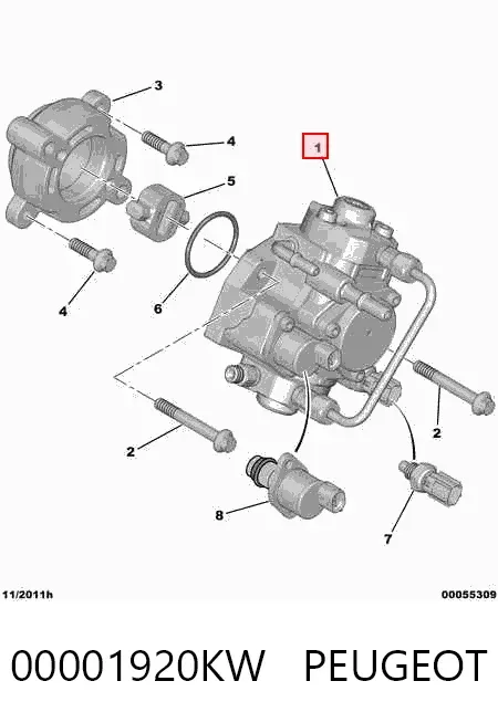 Pompa wtryskowa wysokiego ciśnienia 00001920KW Peugeot/Citroen