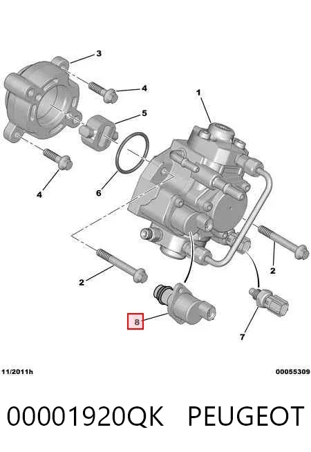 Zawór regulacji ciśnienia (zawór redukcyjny pompy wtryskowej) System Common-Rail 00001920QK Peugeot/Citroen