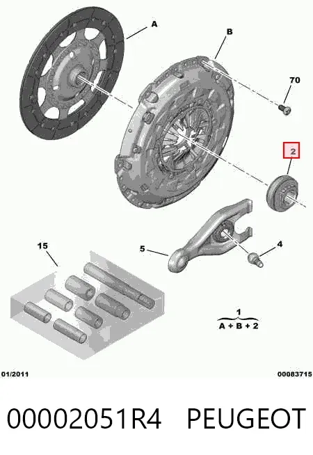 Zestaw sprzęgła (3 części) 00002051R4 Peugeot/Citroen