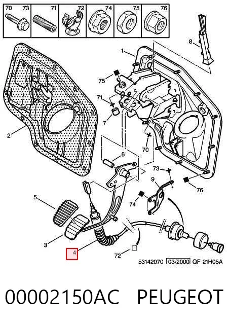 Linka sprzęgła 00002150AC Peugeot/Citroen