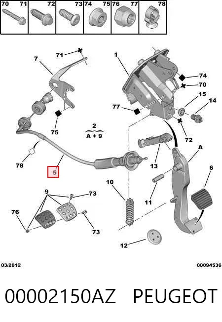 Linka sprzęgła 00002150AZ Peugeot/Citroen