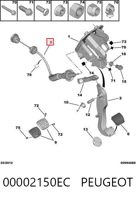 Linka sprzęgła 00002150EC Peugeot/Citroen