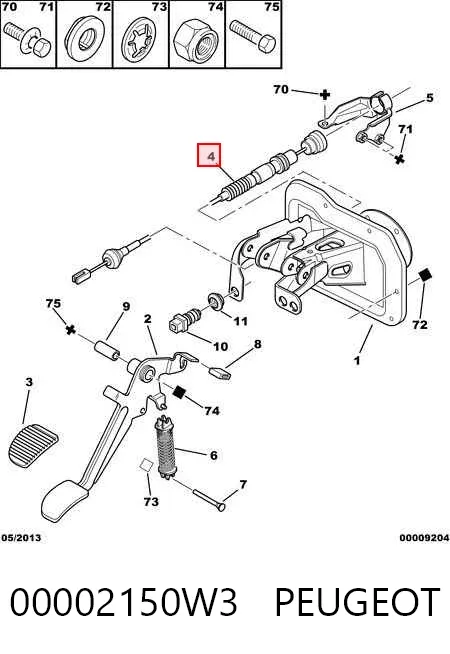 Linka sprzęgła 00002150W3 Peugeot/Citroen
