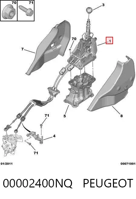 Mechanizm zmiany biegów (cięgno) 00002400NQ Peugeot/Citroen