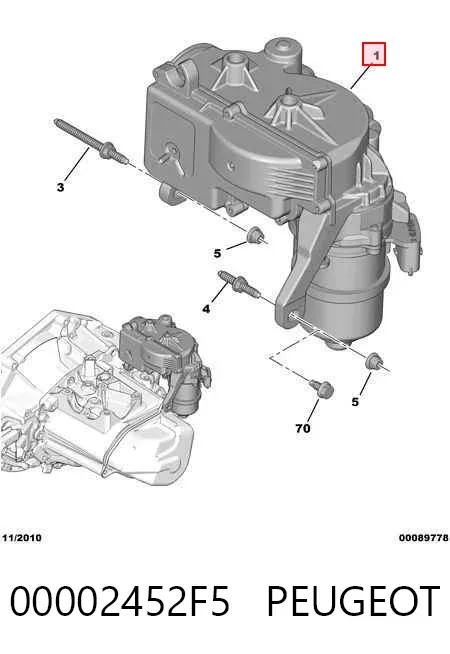 Aktuator zmiany biegów 00002452F5 Peugeot/Citroen