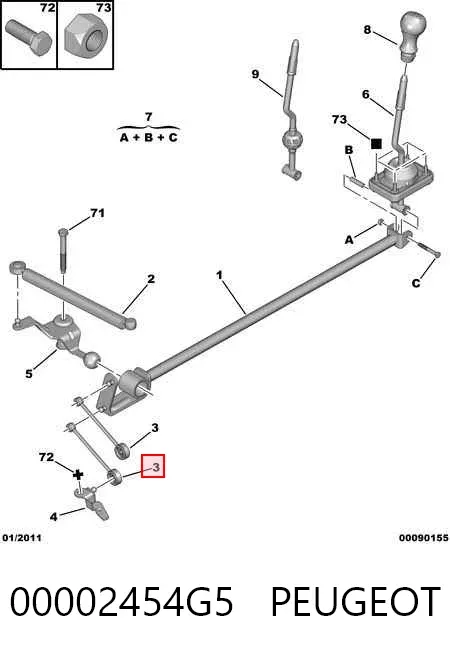 Mechanizm - cięgno zmiany biegów 00002454G5 Peugeot/Citroen