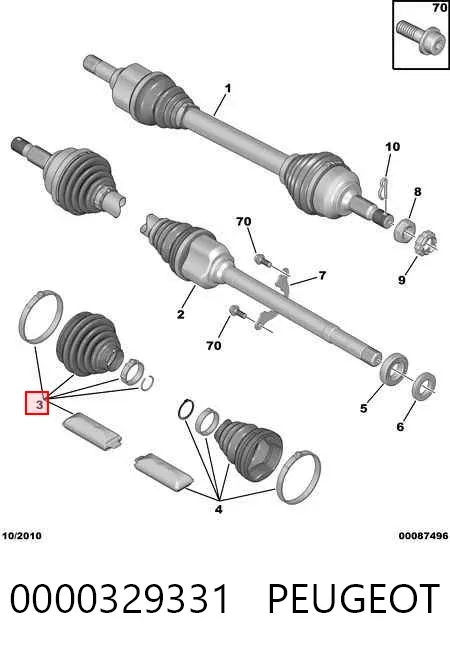 Osłona przegubu homokinetycznego półosi przedniej zewnętrzna 0000329331 Peugeot/Citroen