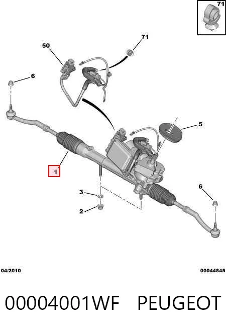 Listwa kierownicza (maglownica) 00004001WF Peugeot/Citroen