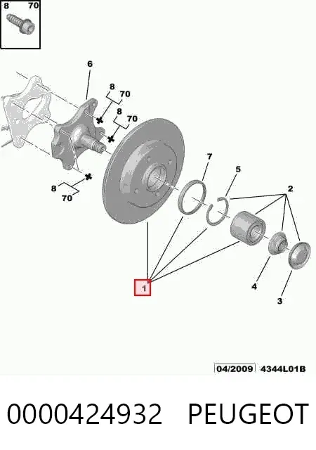 Tarcza hamulcowa tylna 0000424932 Peugeot/Citroen