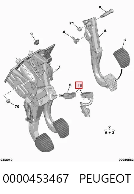 Czujnik włącznika świała stop 0000453467 Peugeot/Citroen