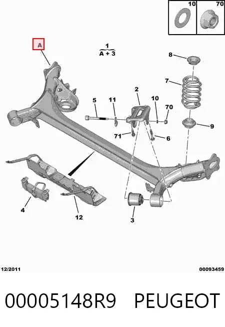 Korpus osi tylnej 00005148R9 Peugeot/Citroen