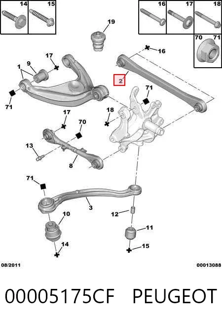 Drążek poprzeczny zawieszenia tylnego 00005175CF Peugeot/Citroen