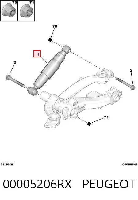 Amortyzator tylny 00005206RX Peugeot/Citroen