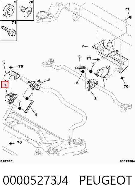Czujnik położenia pojazdu przedni 00005273J4 Peugeot/Citroen