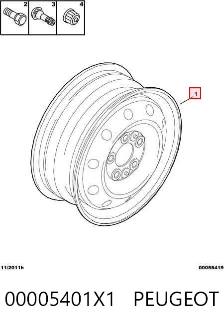 Felgi stalowe (kute) 00005401X1 Peugeot/Citroen