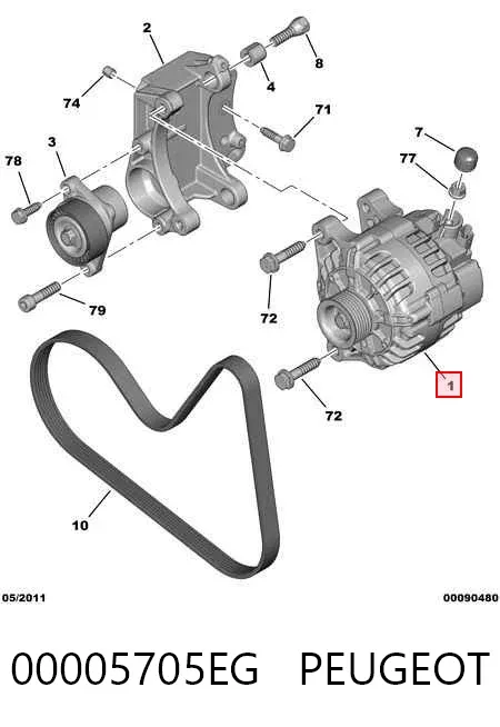 Alternator 00005705EG Peugeot/Citroen