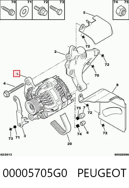Alternator 00005705G0 Peugeot/Citroen