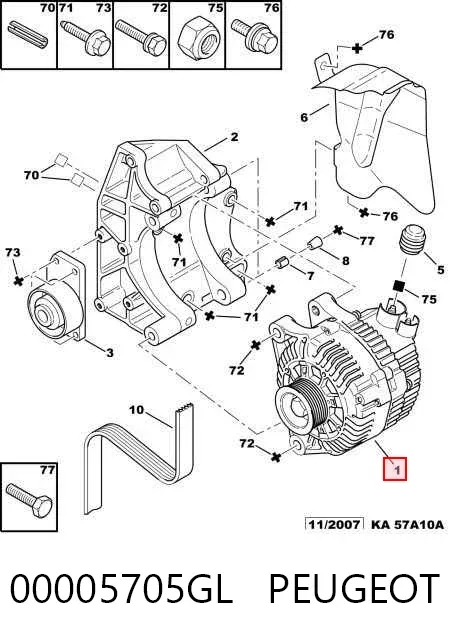 Alternator 00005705GL Peugeot/Citroen