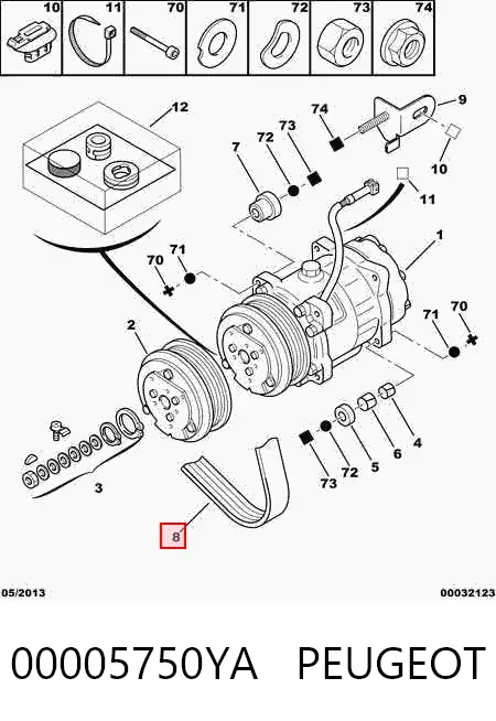 Pas napędowy mechanizmów 00005750YA Peugeot/Citroen