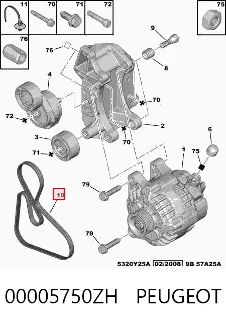 Pas napędowy mechanizmów 00005750ZH Peugeot/Citroen