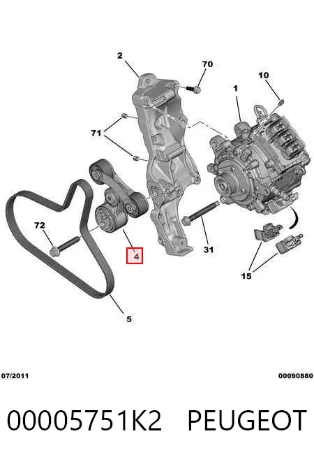 Napinacz paska napędowego 00005751K2 Peugeot/Citroen