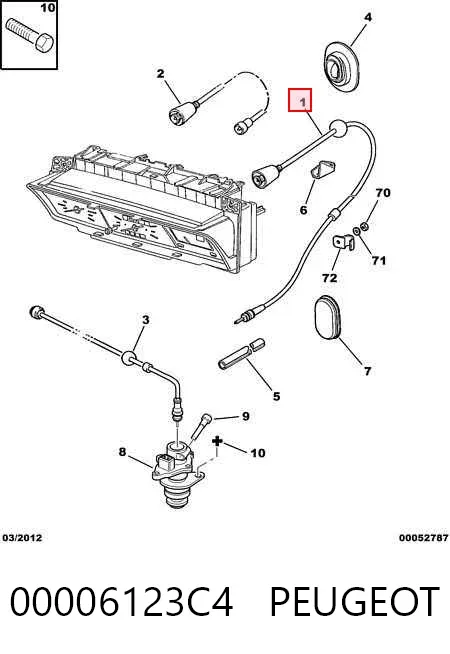 Linka prędkościomierza 00006123C4 Peugeot/Citroen