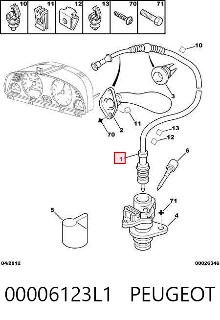 Linka prędkościomierza 00006123L1 Peugeot/Citroen