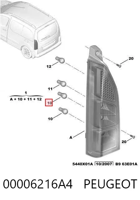 Żarówka 00006216A4 Peugeot/Citroen