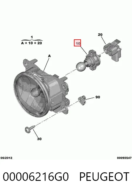 Żarówka lampy przeciwmgielnej 00006216G0 Peugeot/Citroen
